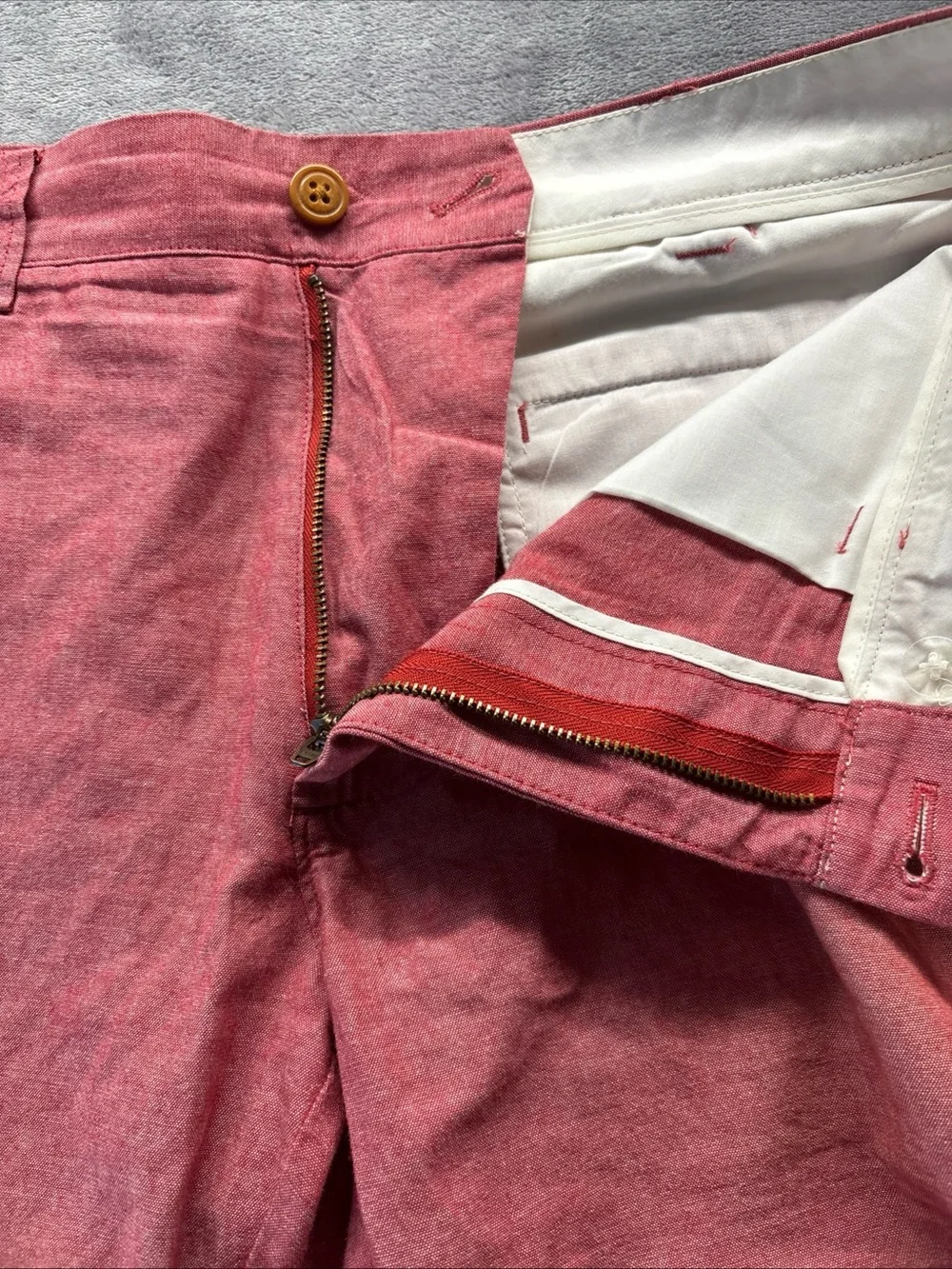 J. Crew Pink-light red Linen-Blend Bermuda Shorts men’s 33W 9 in in seam